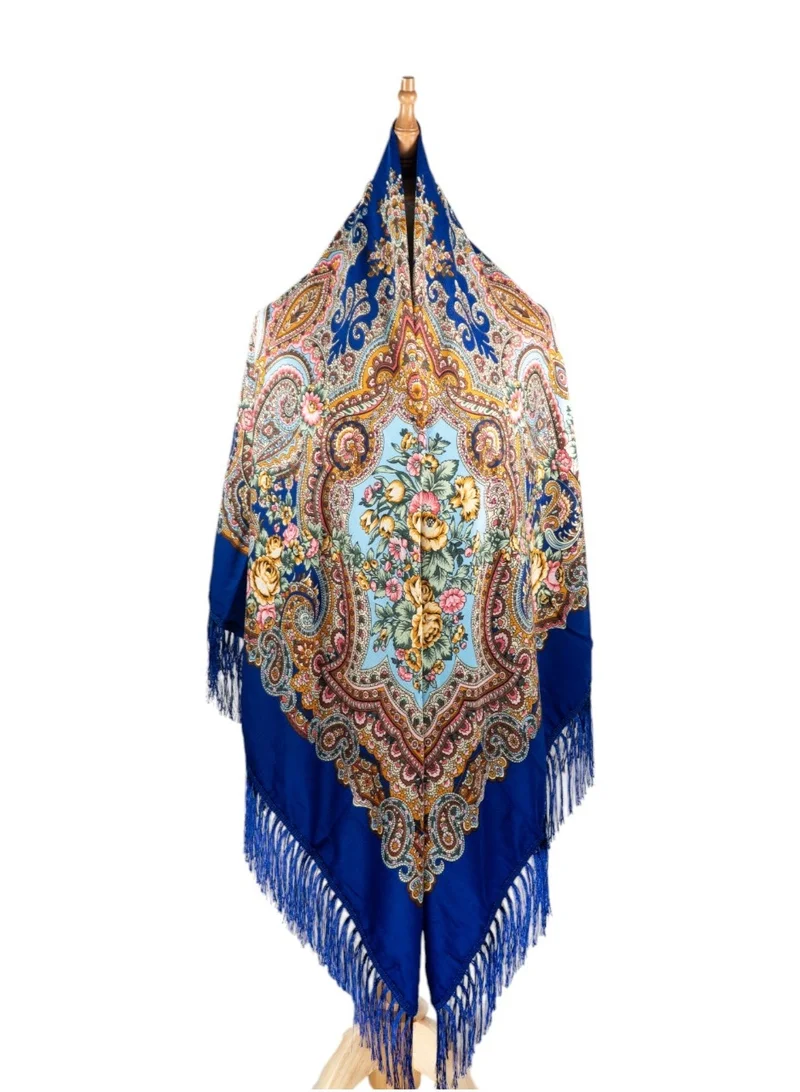 بيداني شال شعبي ملكي أزرق تقليدي